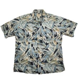 Cooke Street Honolulu Mens Short Sleeve Hawaiian Shirt XL Leaf Print Button Up‎